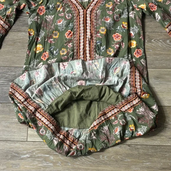 Ambria Dress Sz 4 Floral Tunic Ruffle Sleeve Cottagecore Boho Peasant Prairie - Picture 5 of 7